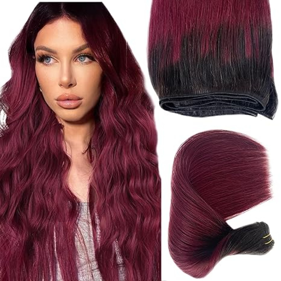 Extensii la metru deluxe OMBRE Negru Natural / Burgundy Extensii la metru deluxe OMBRE Negru Natural / Burgundy